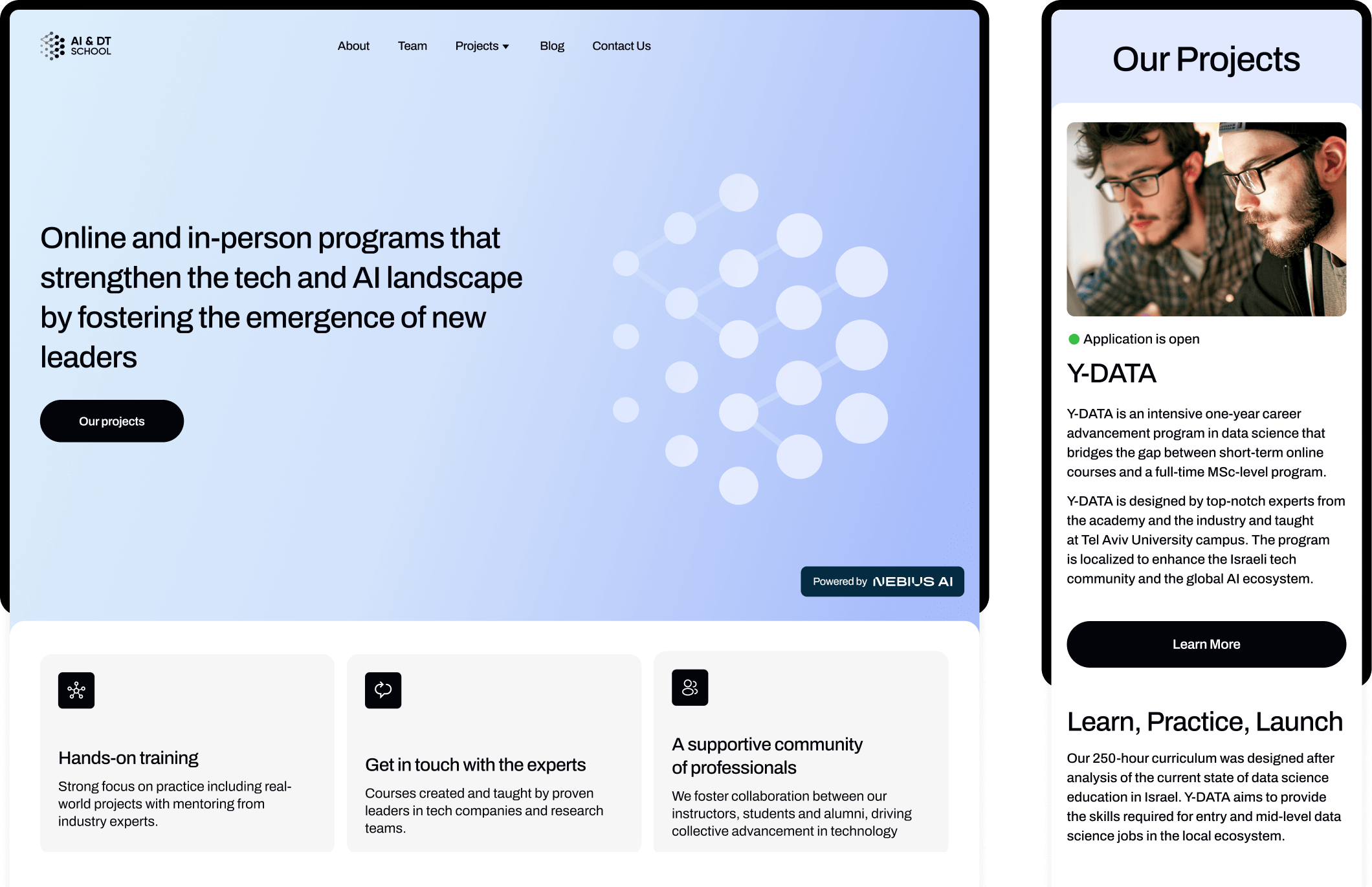 AI&amp;amp;DT School Home Page by Curves Digital