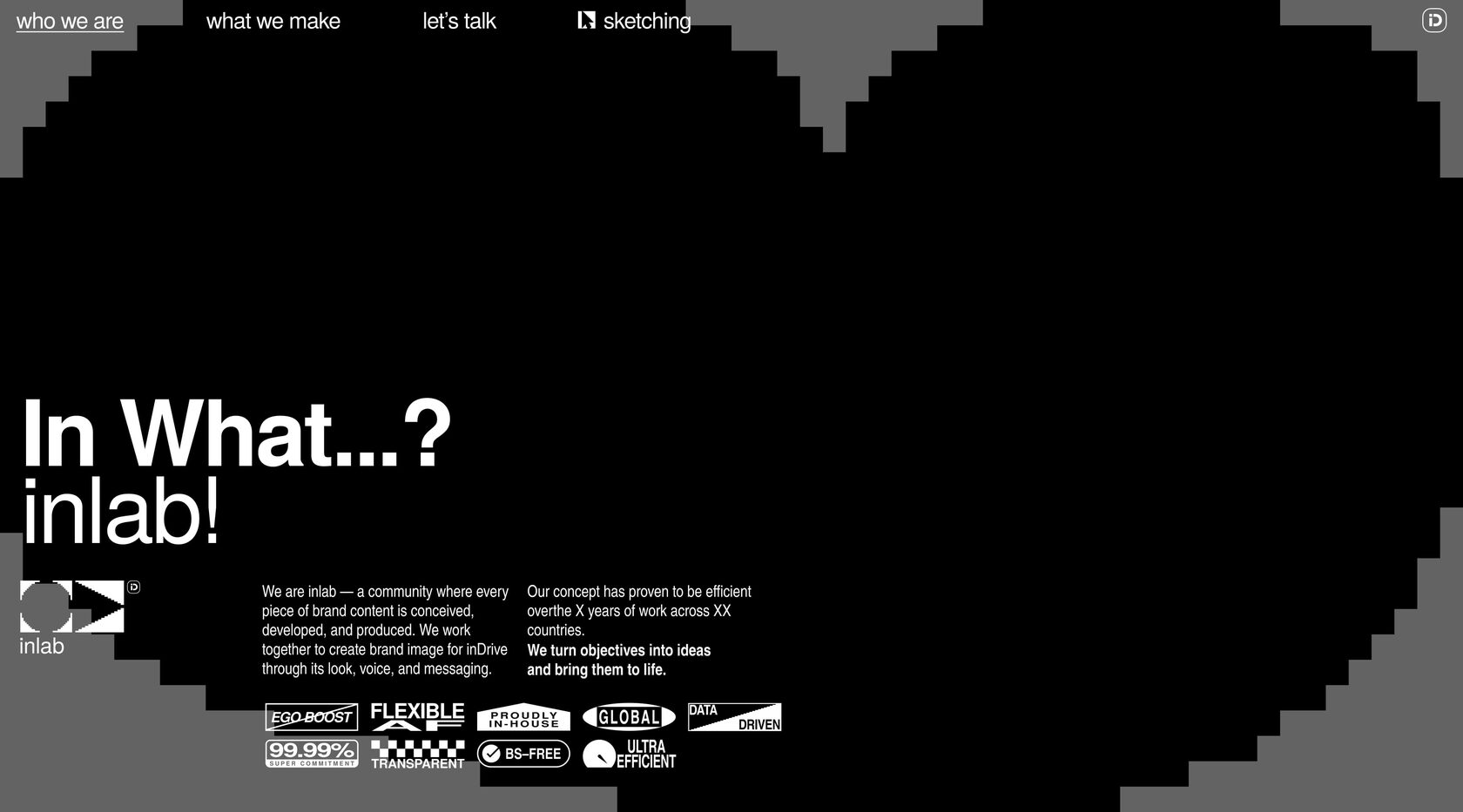 Inlab website screenshot — design and development by Curves Digital