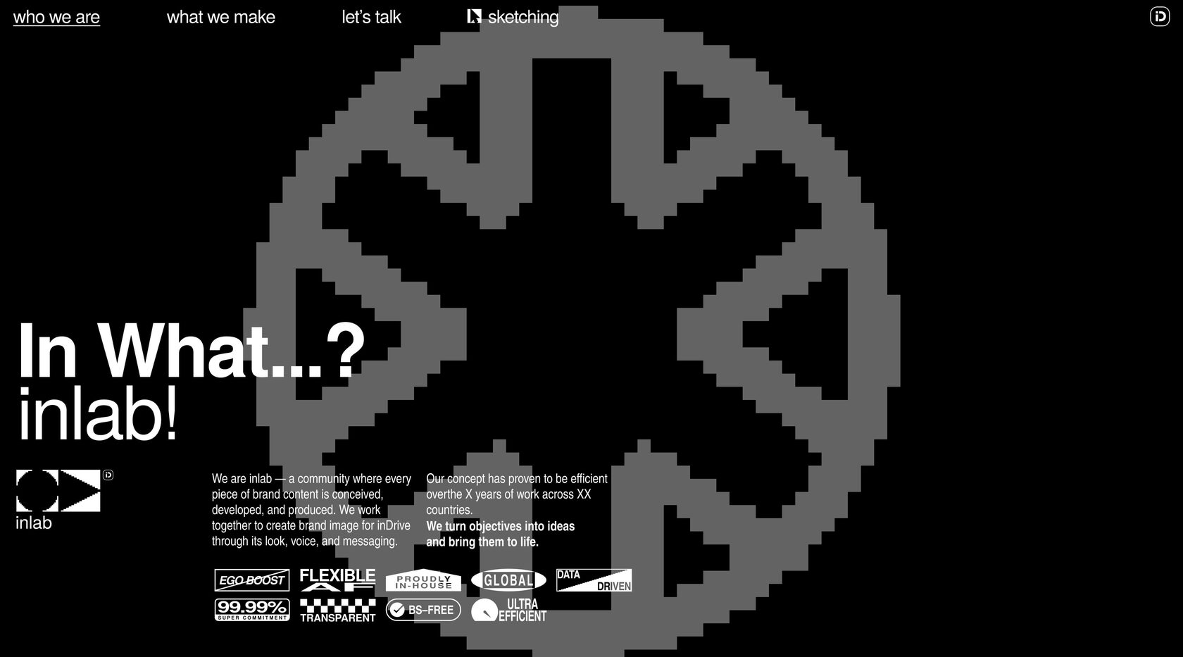 Inlab website screenshot — design and development by Curves Digital